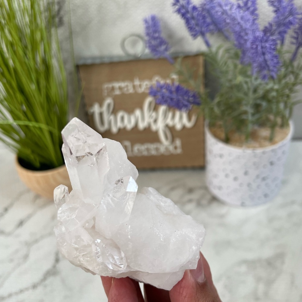 Peaceful Clear Quartz Point cluster